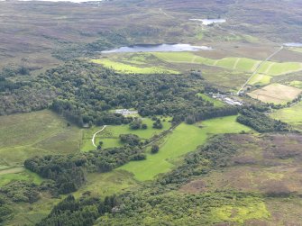 Oblique aerial view of Colonsay House and Kiloran Farm, taken from the NNW.