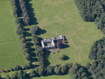 General oblique aerial view of the Panmure  Estate, centred on the house, taken from the E.