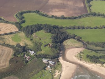 Oblique aerial view of Red Castle, taken from the SE.