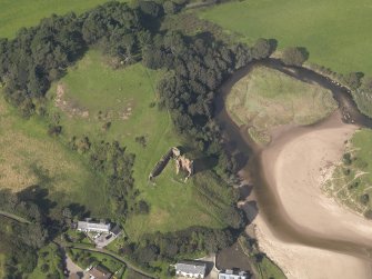Oblique aerial view of Red Castle, taken from the SSE.