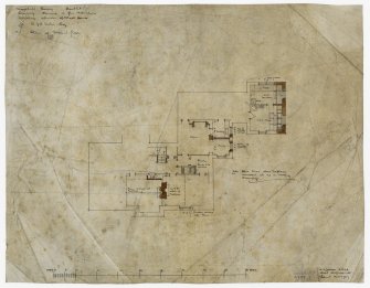Floor plan of Second Floor showing alterations. 
Annotated: 'Woodhill Barry Sheet 15. Drawing showing few alterations including extension of wash House For D J S Miln Esq'