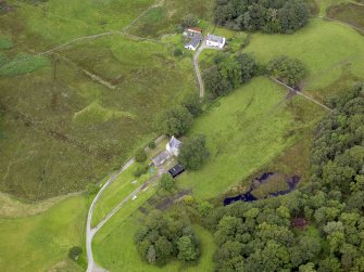 Oblique aerial view of Earlstoun Castle, taken from the E.