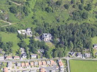 Oblique aerial view centred on Broomhall country house, taken from the S.