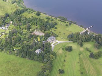 Oblique aerial view of Ross Priory and policies, taken from the ESE.