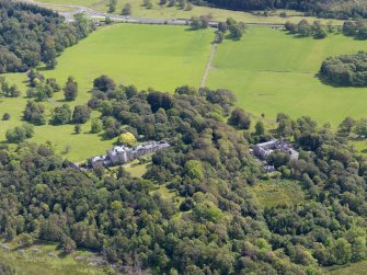 General oblique aerial view of Ardgowan House and policies, taken from the W.