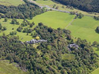 General oblique aerial view of Ardgowan House and policies, taken from the WSW.