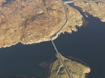 Oblique aerial view centred on the Bernera Bridge, taken from the SSW.