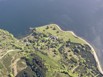Oblique aerial view of Minard Castle, taken from the WNW.
