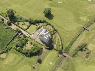 Oblique aerial view of Niddry Castle, taken from the NE.
