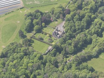 Oblique aerial view of Kellie Castle, taken from the ENE.