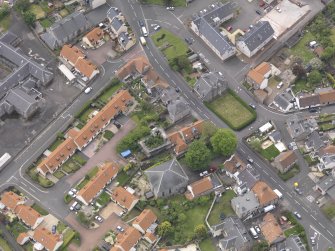 Oblique aerial view of Tranent Tower, taken from the NE.