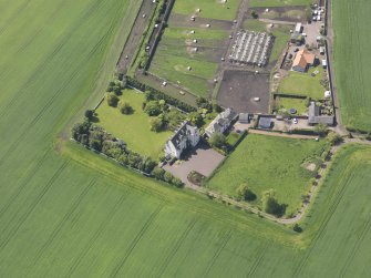 Oblique aerial view of Ballencrieff Granary, taken from the ENE.