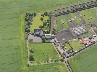 Oblique aerial view of Ballencrieff Granary, taken from the NNW.