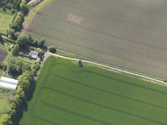 Oblique aerial view of Phantassie Dovecot, taken from the NE.