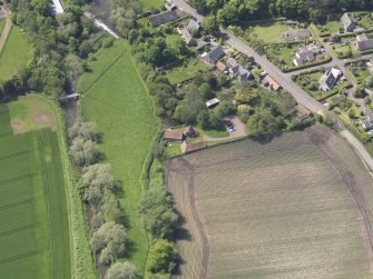 Oblique aerial view of Preston Mill, taken from the E.