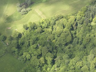 Oblique aerial view of Yester Castle and Goblin Ha', taken from the SE.