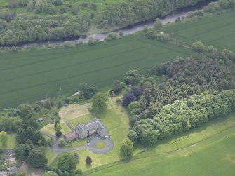 Oblique aerial view of Blanerne Castle, taken from the NNW.