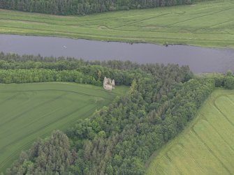 Oblique aerial view of Littledean Tower, taken from the S.