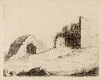 View of North Berwick Church from NE, within the grounds of the Priory.
From Adam de Cardonnel, Picturesque Antiquities of Scotland.