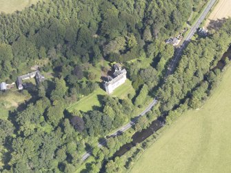 Oblique aerial view of Branxholme Castle, taken from the S.