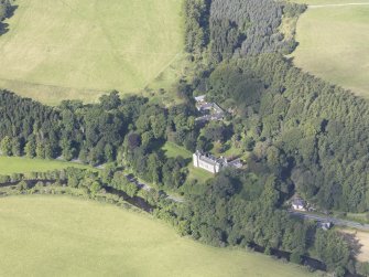 Oblique aerial view of Branxholme Castle, taken from the ESE.