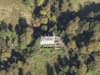 Oblique aerial view of Bedlay Castle, taken from the S.