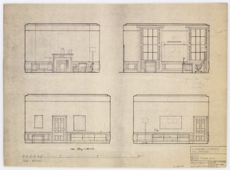 Interior elevation of principal's room including details of proposed fittings and furniture.  
Title: Edinburgh University Old College