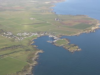 General oblique aerial view of Isle of Whithorn, looking NNW.