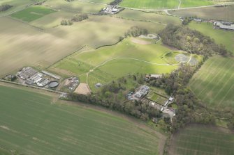 Oblique aerial view of Bonnington House Estate, looking to the SSE.
