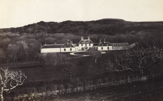 View of wide landscape surrounding Colonsay House at Colonsay.
Titled: '36. Kiloran House, Colonsay.'
PHOTOGRAPH ALBUM NO 186: J B MACKENZIE ALBUMS vol.1