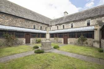 Cloister courtyard, view from south west