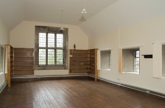 Interior. 1st floor, library, view from north