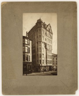 Photographic view of front elevation.
Annotated on reverse '"The Lion Chambers" Glasgow.
Signed 'Annan 6.276' and on reverse 'Salmon, Son & Gillespie, Glasgow.  Architects'.
