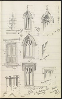 Details of Duns Town Hall with measurements.