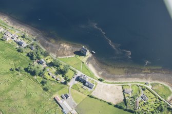 Oblique aerial view of Carrick Castle, looking NE.