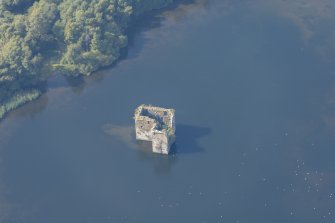 Oblique aerial view of Stanely Castle, looking WNW.