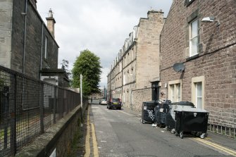 General view of Leamington Terrace, looking towards Leamington Wharf, Union Canal, Edinburgh, taken from the south.