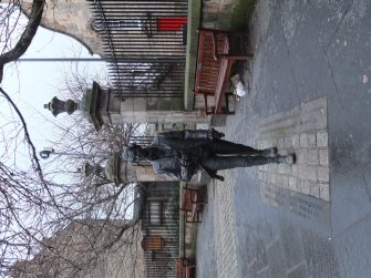 View from east of 2004 statue to poet Robert Fergusson