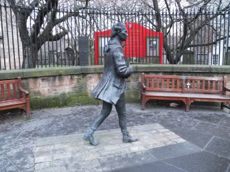 View from south of 2004 statue to poet Robert Fergusson