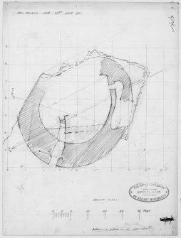 Survey drawing, lower level plan of Dun Ringill.