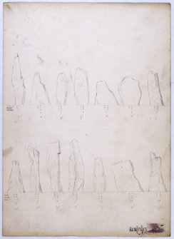 'Profiles of Callernish Stones by Mr H Sharbau'. 
