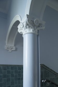 Level 5, green stair, detail of column capital