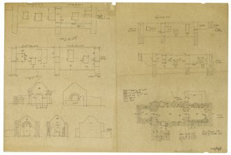 Chapel, Eynhallow, Orkney. Plans, elevations and sections. Henry Dryden 1866, copied by H Law 1896.