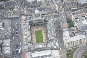 Oblique aerial view of Old College, looking E.