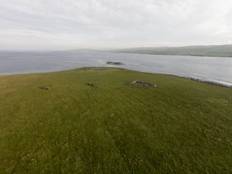 Oblique aerial view of Eynhallow looking south east.