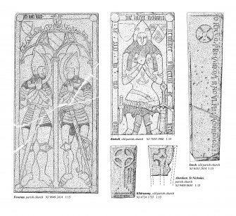 Selection of medieval graveslabs in Donside.