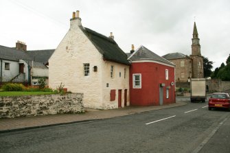 View of thatched 2 storey 17th century house; Tarbolton.