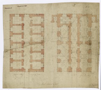 Floor plans of male prison.
