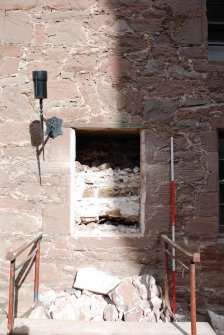 Standing building survey, Exterior photograph of blocked window, Kellie Castle, Arbirlot