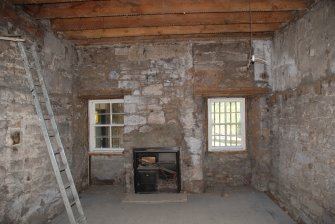 Standing building survey, Room 01, General view of the W wall, Kellie Castle, Arbirlot